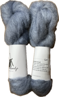 Kid mohair DK Fluff hand geverfd kleur nr 610 jeans blauw