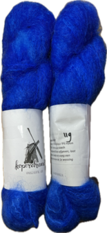 Kid mohair DK Fluff hand geverfd kleur nr 119 kobalt blauw