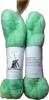 Kid mohair DK Fluff hand geverfd kleur nr 67 mintgroen