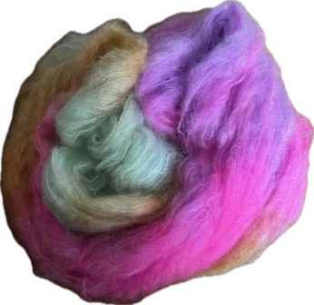 Kid mohair DK Fluff hand geverfd mix veelkleurig M10