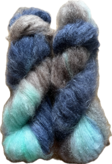 Koperdraadje Fluff kleur M11, mix donkerblauw turquoise